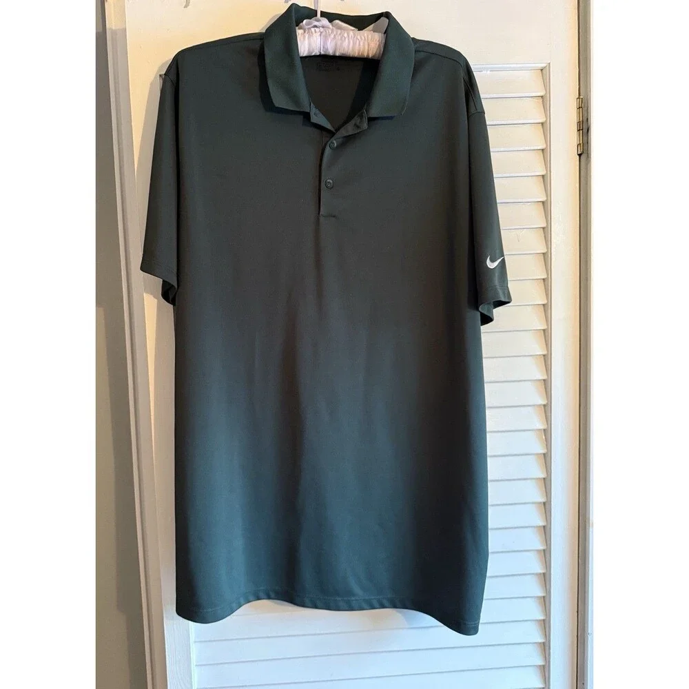 Nike Golf Dri-Fit Green Short Sleeve Stretch Polo Shirt XL Athleisure Sports